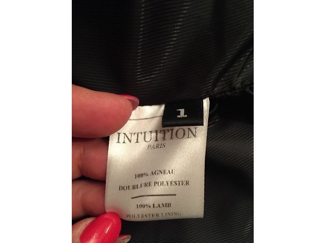 Autre Marque Intuition Lammnappa Lederjacke schwarz - Ansicht 4