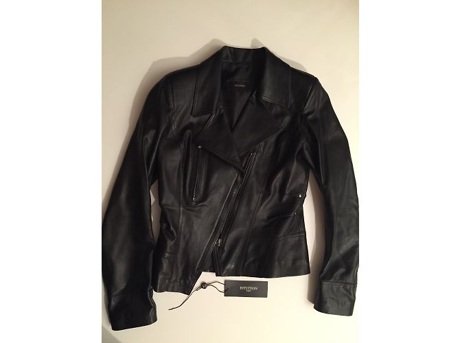 Autre Marque Intuition Lammnappa Lederjacke schwarz - Ansicht 7