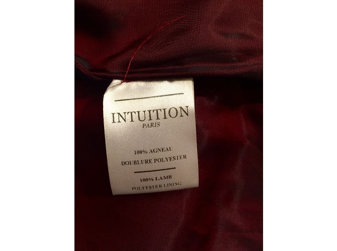 Autre Marque Intuition rote Lederjacke mit abnehmbarem Pelzkragen - Ansicht 6