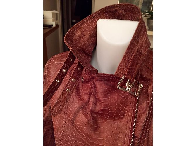 Autre Marque Patago Biker Jacket Caramel Reptile Leather 36 - view 6