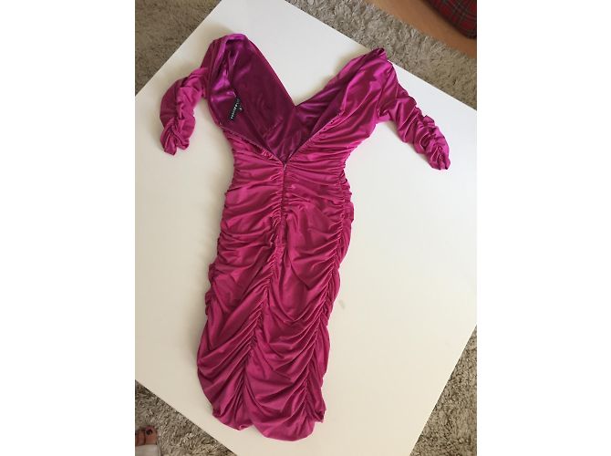 Autre Marque Vestido drapeado rosa Forever Unique - vista 5