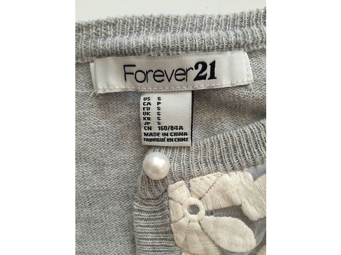 Autre Marque Forever21 Weste mit Stickerei Wolle Grau S - Ansicht 3