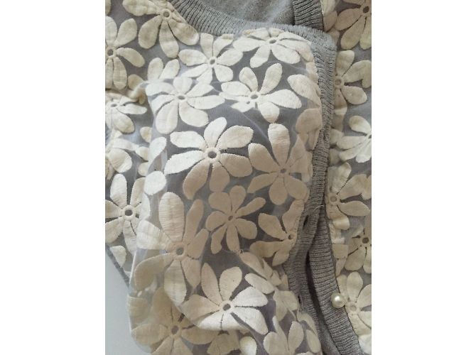 Autre Marque Forever21 Weste mit Stickerei Wolle Grau S - Ansicht 4