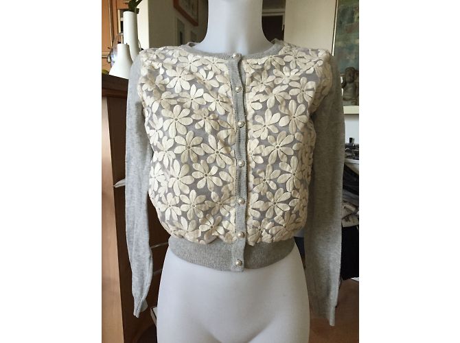 Autre Marque Forever21 Weste mit Stickerei Wolle Grau S - Ansicht 7