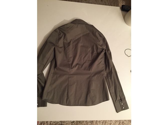 Autre Marque Eterna Khaki Bluse aus Bio-Baumwolle Größe 34 - Ansicht 2