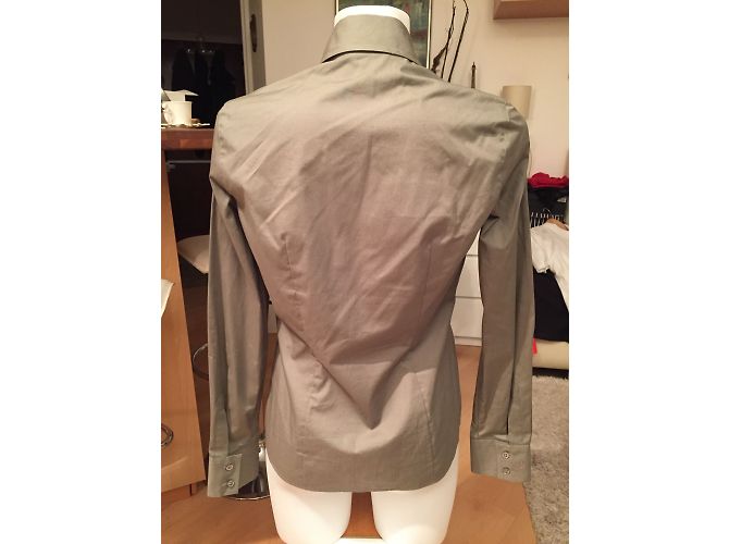 Autre Marque Eterna Khaki Bluse aus Bio-Baumwolle Größe 34 - Ansicht 4