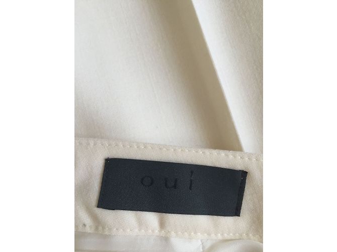 Autre Marque Oui White Wool and Polyester Pants - view 4