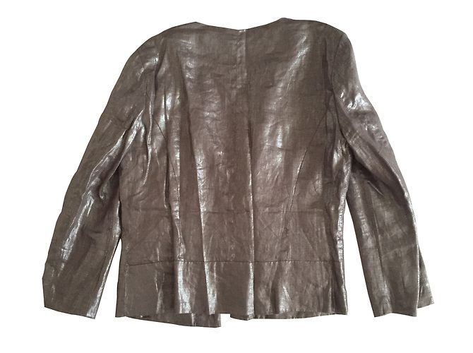 Autre Marque Promod Jacke Braun Metallic Größe 36 Metallisch - Ansicht 2