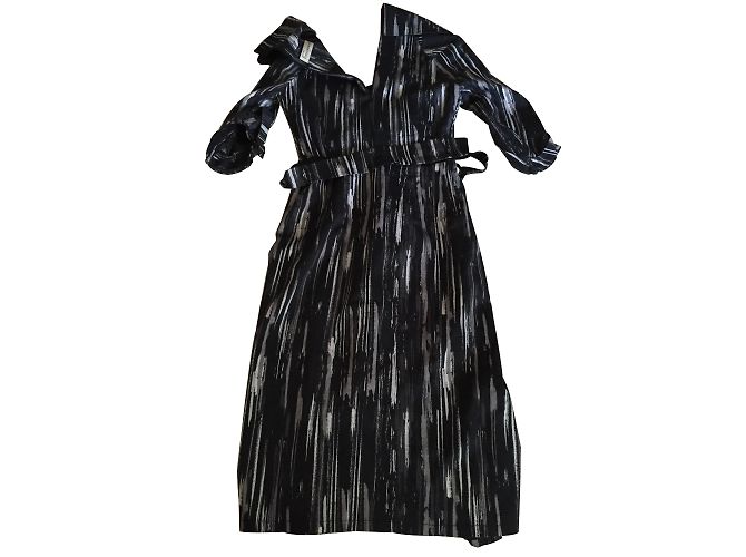 Autre Marque Vestido Katya Wildman de algodón mangas tres cuartos Multicolor - vista 2