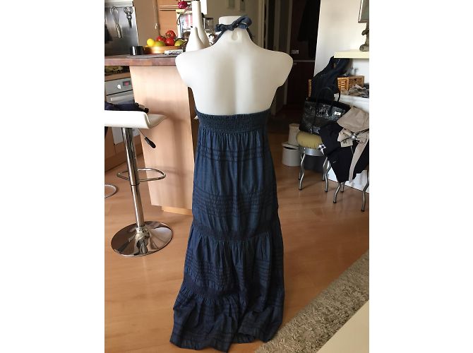 Vestido maxi de denim azul Rene Derhy tamanho S - vista 4