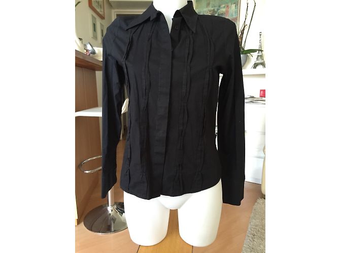 Autre Marque Camisa Entracte de algodón elástico negra Talla 36 Negro - vista 3