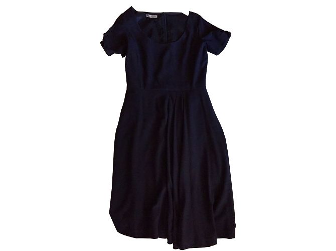 Autre Marque Toupy Kleid in Marineblau aus Stretchgewebe Gr 38 - Ansicht 3