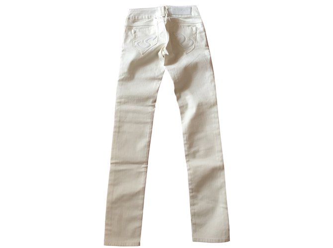 Autre Marque Jeans slim blancas elásticas Stone Aged de denim Blanco - vista 2