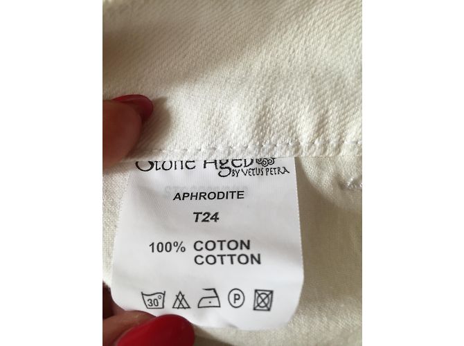 Autre Marque Jeans slim blancas elásticas Stone Aged de denim Blanco - vista 6