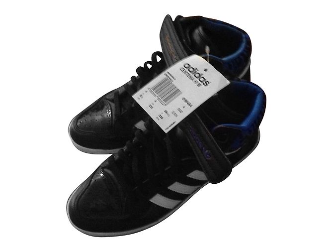 Baskets Adidas en cuir noir et bleu 36 - vue 2