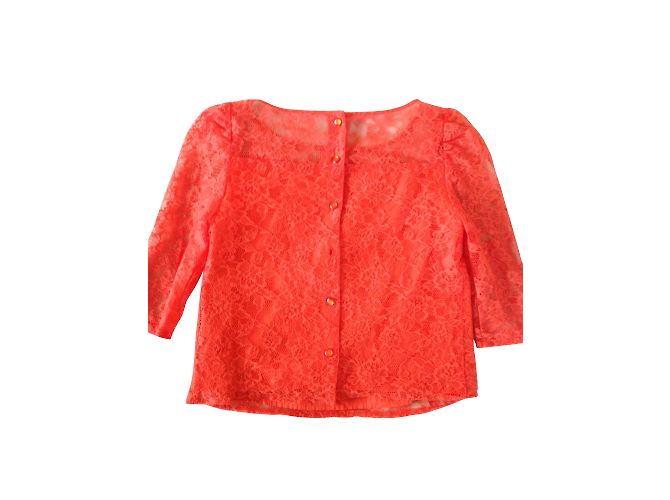 Autre Marque Kookai Spitzen Top Orange Polyamid Größe 36 - Ansicht 2