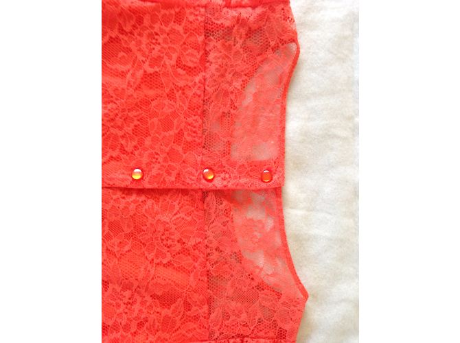 Autre Marque Kookai Spitzen Top Orange Polyamid Größe 36 - Ansicht 6