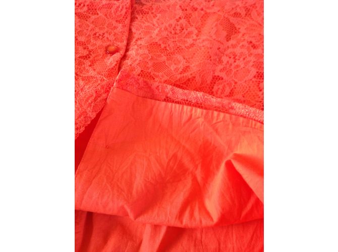 Autre Marque Kookai Spitzen Top Orange Polyamid Größe 36 - Ansicht 8