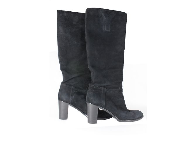 Yves Saint Laurent Stiefel aus schwarzem Wildleder 37 - Ansicht 2