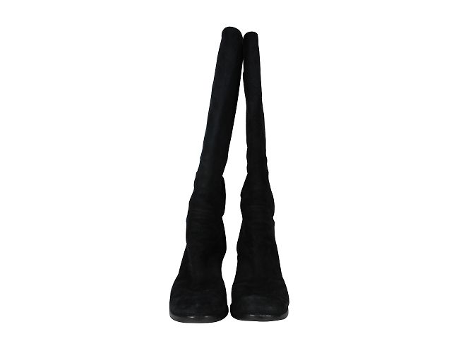 Yves Saint Laurent Stiefel aus schwarzem Wildleder 37 - Ansicht 3