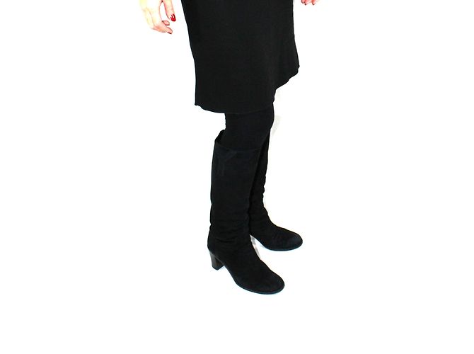 Yves Saint Laurent Stiefel aus schwarzem Wildleder 37 - Ansicht 5