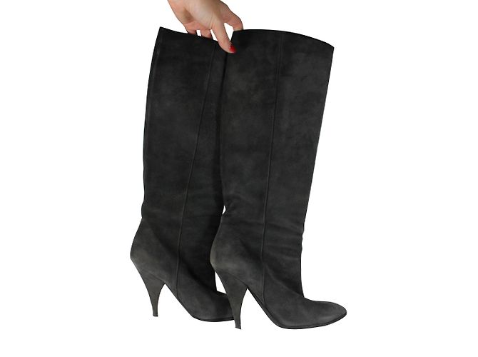 Botas Yves Saint Laurent de gamuza gris 37,5 - vista 2