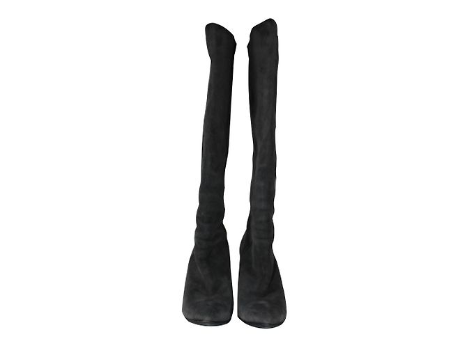 Botas Yves Saint Laurent de gamuza gris 37,5 - vista 3