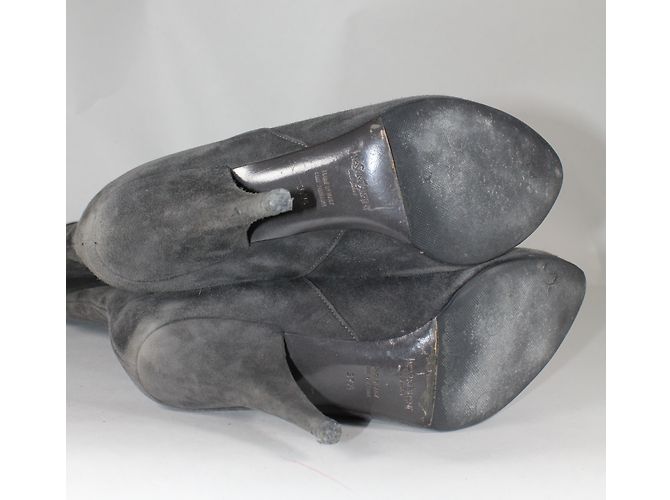 Botas Yves Saint Laurent de gamuza gris 37,5 - vista 6
