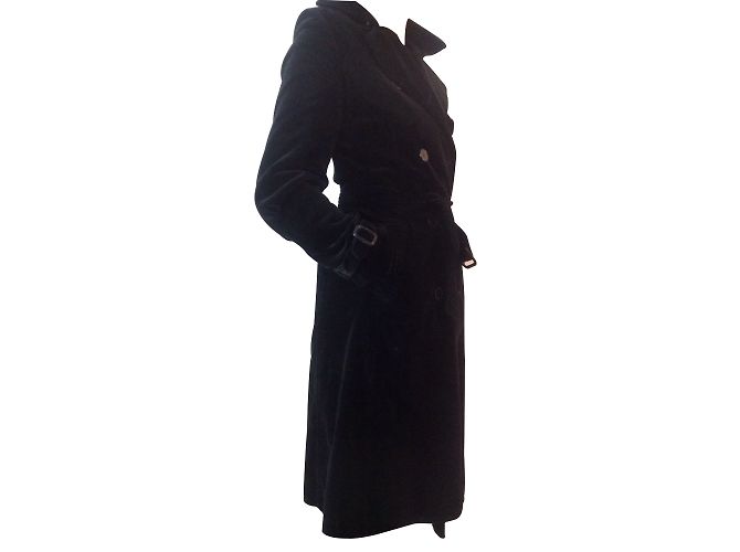 Véronique Branquinho Gabardina de cuero Negro - vista 2