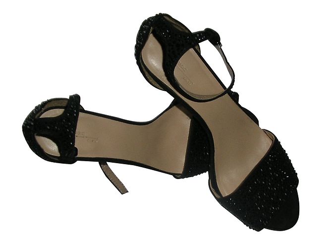 Sandali Zara in scamosciato nero con cristalli 11.5cm - vista 2
