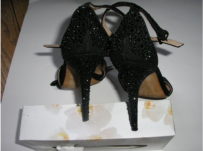 Sandali Zara in scamosciato nero con cristalli 11.5cm - vista 3