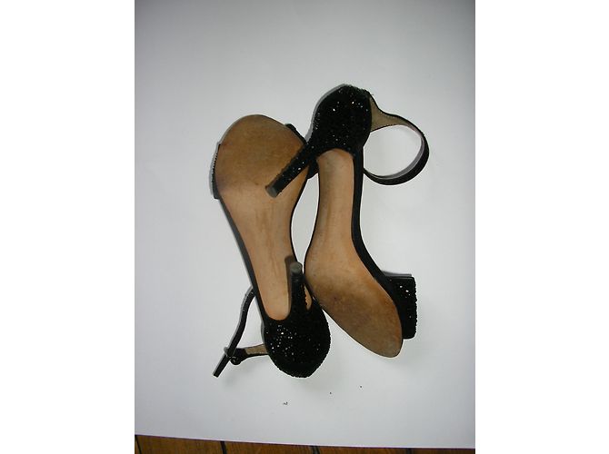 Sandali Zara in scamosciato nero con cristalli 11.5cm - vista 4