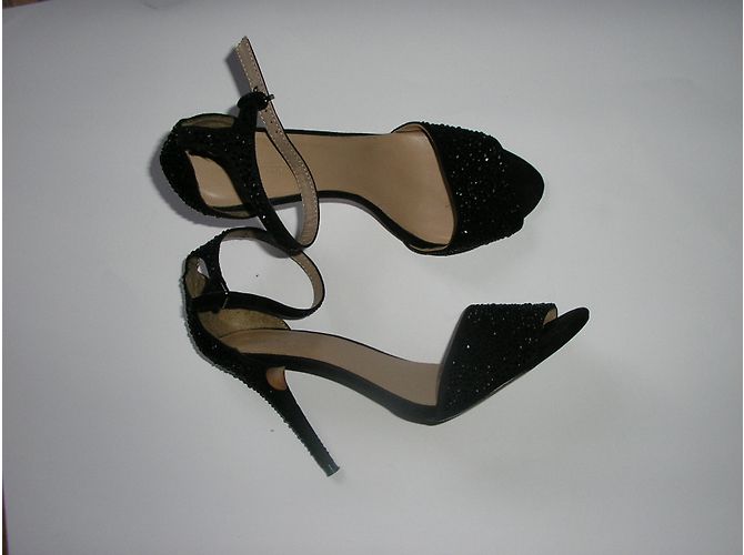 Sandali Zara in scamosciato nero con cristalli 11.5cm - vista 5