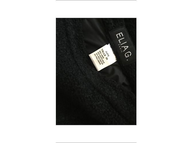 Autre Marque Falda Elia G de lana negra rizada talla 38 Negro - vista 3