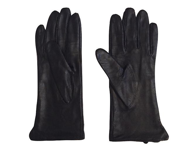 Autre Marque Schwarze Lammleder Handschuhe Größe L - Ansicht 2