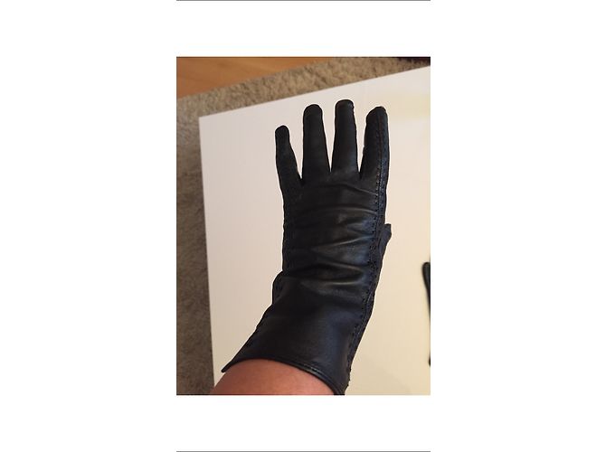 Autre Marque Schwarze Lammleder Handschuhe Größe L - Ansicht 3