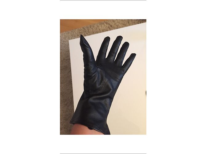 Autre Marque Schwarze Lammleder Handschuhe Größe L - Ansicht 4
