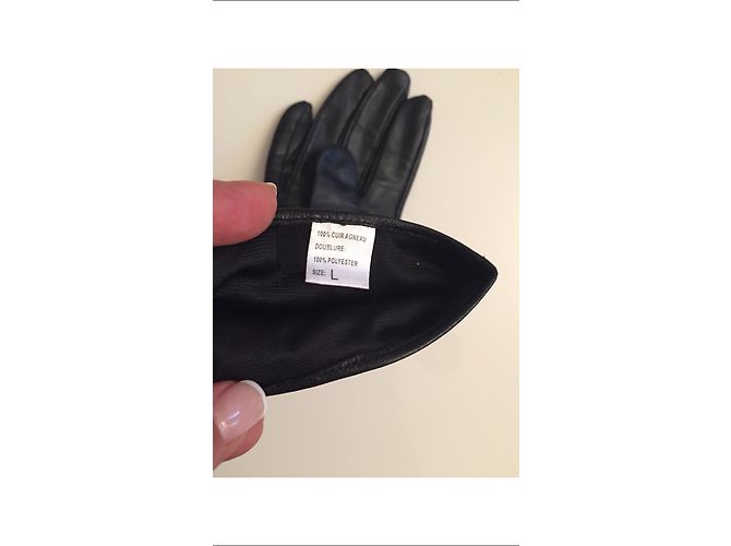 Autre Marque Schwarze Lammleder Handschuhe Größe L - Ansicht 5