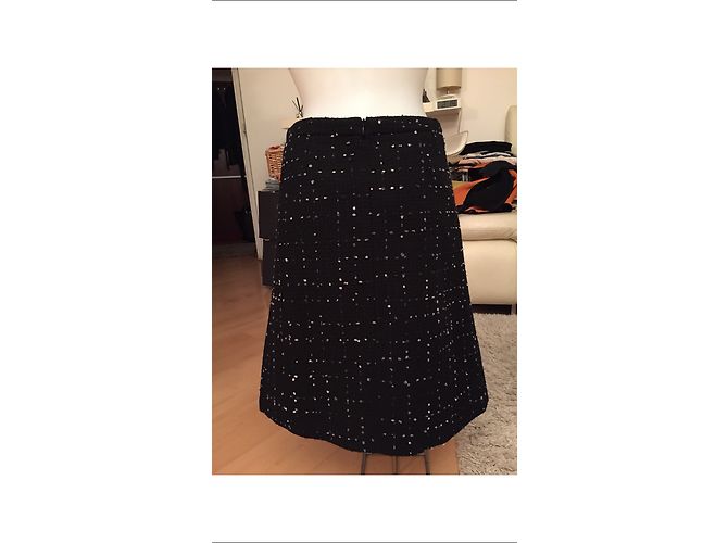 Falda de lana negra Sinéquanone Talla 38 Negro - vista 2