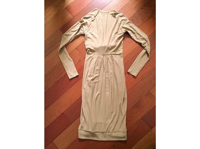Dkny Drape Kleid Beige Viscose - Ansicht 5