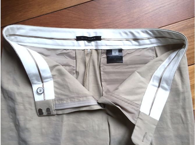 Pantalones de lino beige Elie Tahari - vista 5