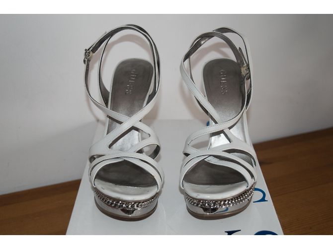 Sandali Guess in pelle bianca tacco 12 cm Bianco - vista 5