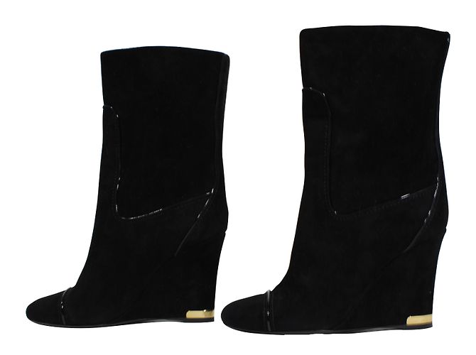 Botines Louis Vuitton de ante negro - vista 2