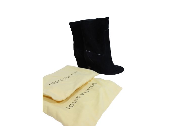 Botines Louis Vuitton de ante negro - vista 3