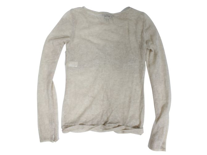 Top de encaje de manga larga Louis Vuitton Crema Crudo - vista 2
