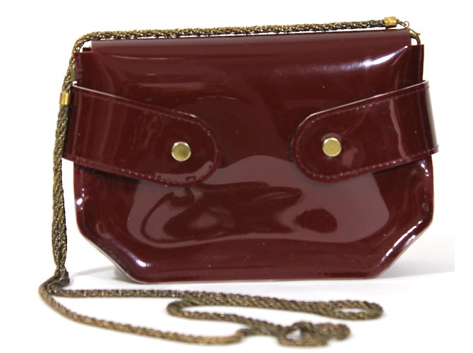 Mini bolsa Shourouk vinho em plástico e strass Bordeaux - Ansicht 2
