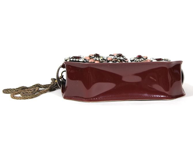 Mini bolsa Shourouk vinho em plástico e strass Bordeaux - Ansicht 7