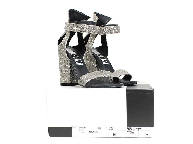 Sandali Shy by Arvid Yuki in pelle argento Taglia 38 - vista 6
