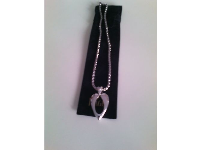 Collar con Pendiente de Corazón Piaget Oro Blanco Gris - vista 3