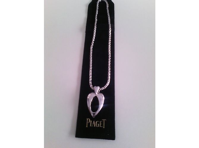 Collar con Pendiente de Corazón Piaget Oro Blanco Gris - vista 5
